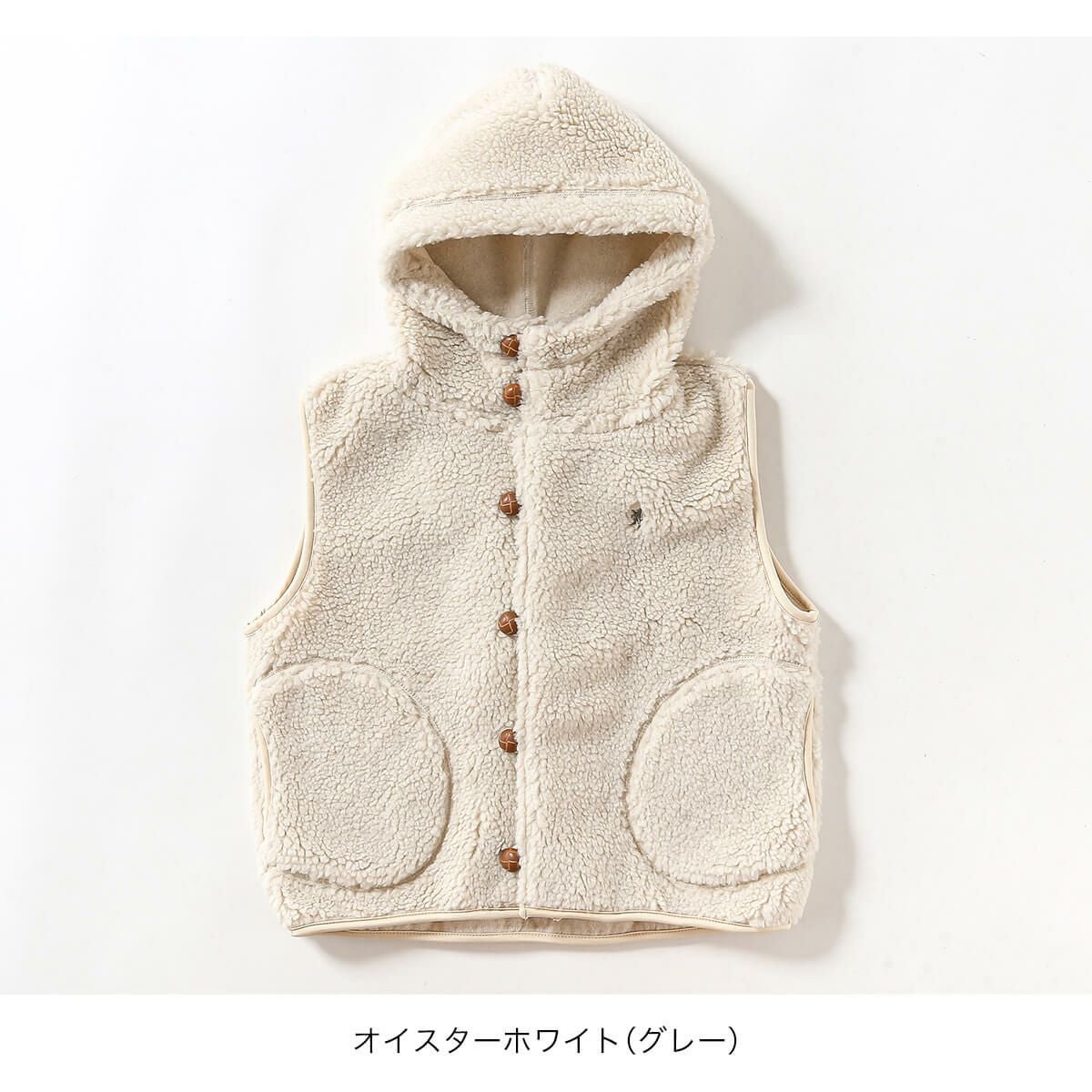 Gymphlex ジムフレックス ボアフーデッドショートベスト シープボア