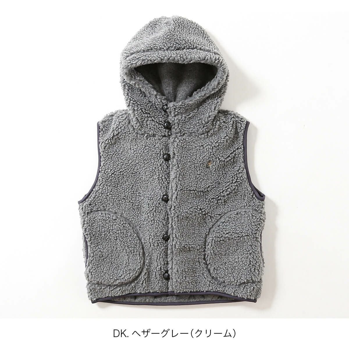 Gymphlex ジムフレックス ボアフーデッドショートベスト シープボア