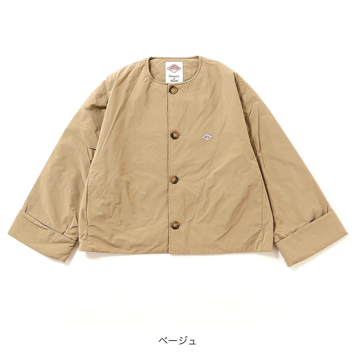 DANTON ダントン カラーレスジャケット ポリエステル/ナイロンタフタ