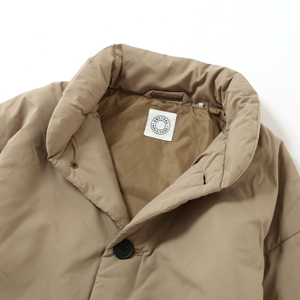 美品　ORCIVAL/オーシバル　スタンドカラーロングブルゾン　ページュ ORCIVAL｜スタンドカラーロングブルゾン STAND COLLAR LONG BLOUSON