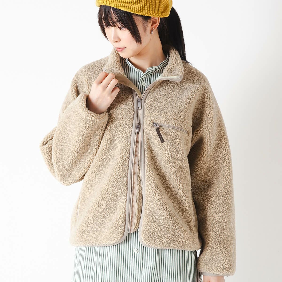 GYMPHLEX ジムフレックス　COZY LIGHT ボアフリースブルゾン Gymphlex ジムフレックス コージーライトボアブルゾン ライトボア
