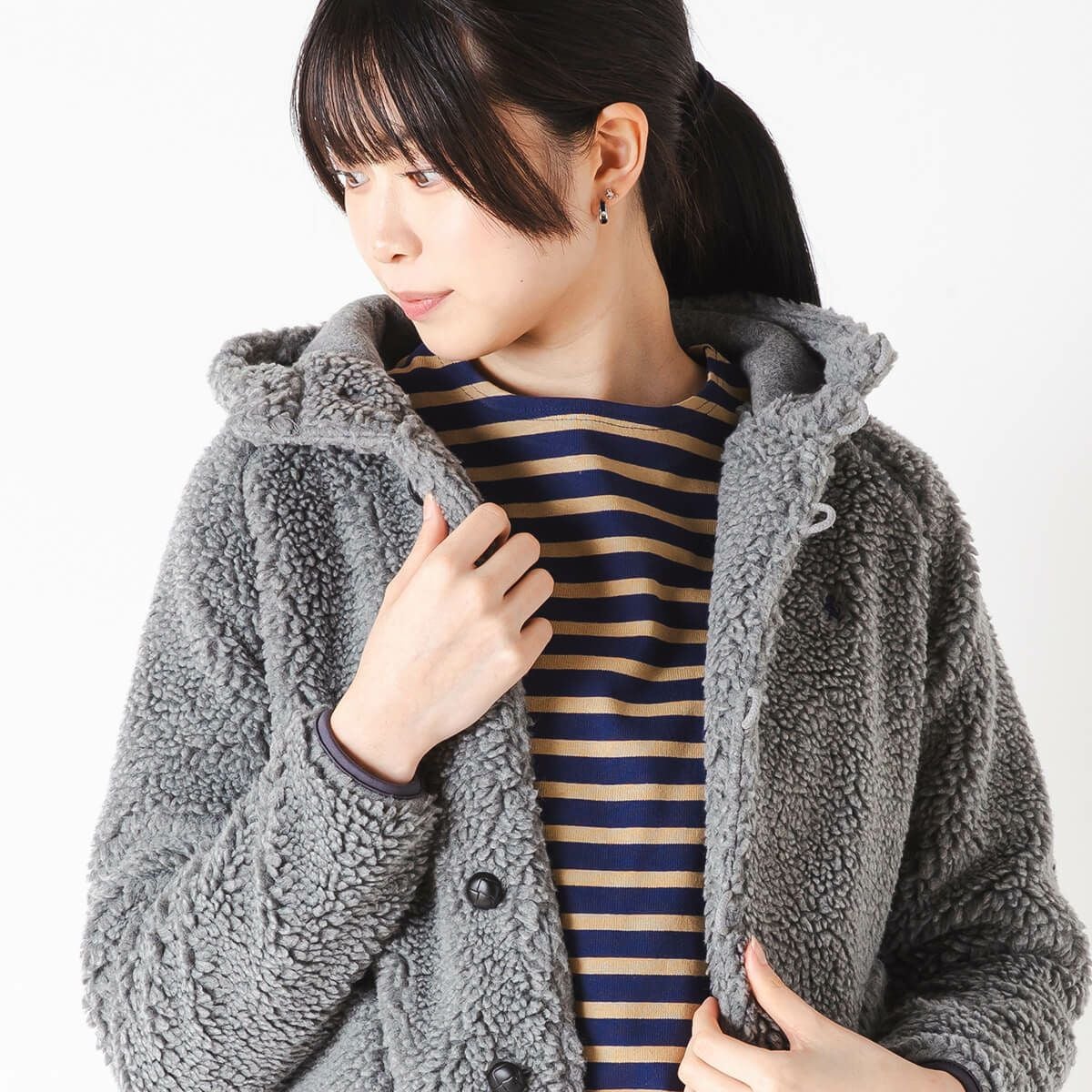 Gymphlex ジムフレックス ボアフーデッドジャケット シープボア ユニ