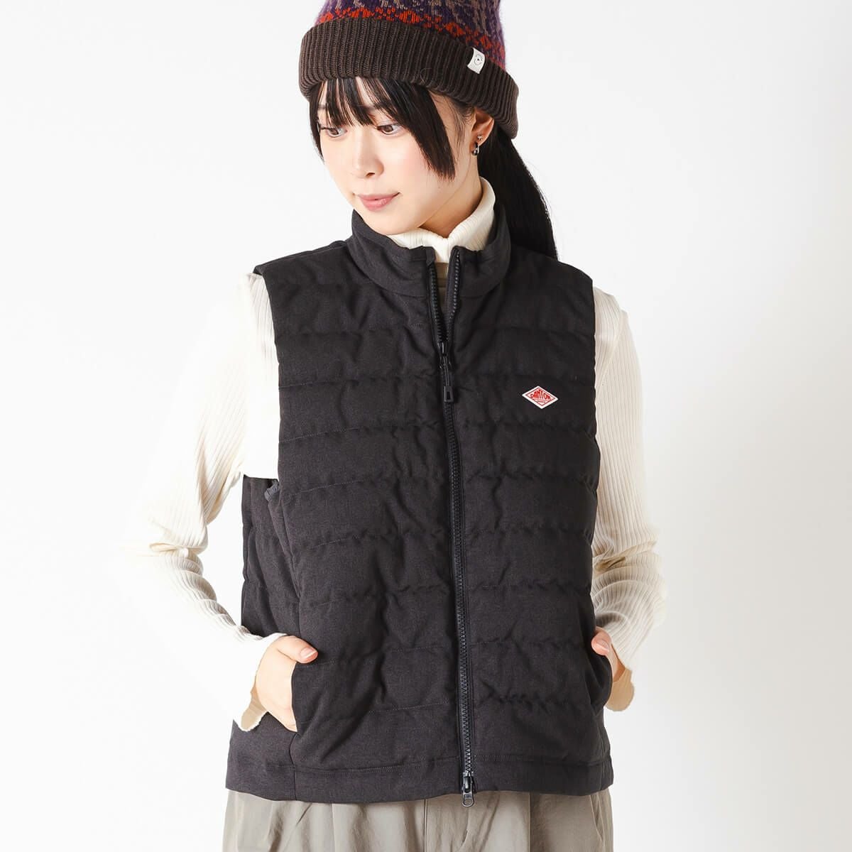 DANTON ダントン フリースカラーレスベスト フリース【ウィメンズ