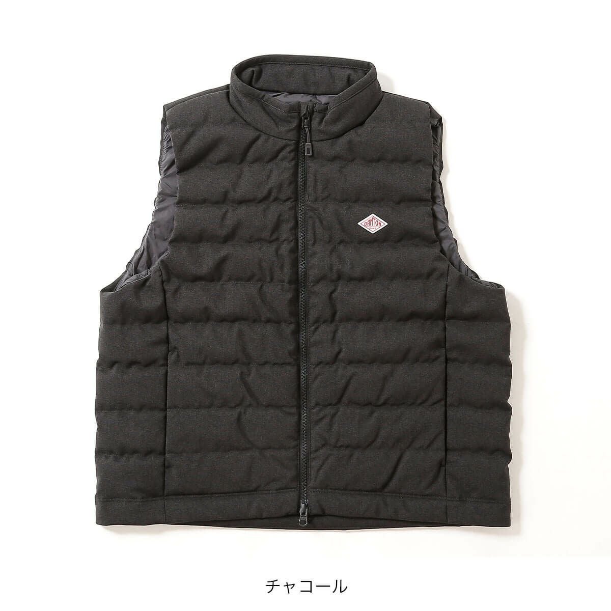 DANTON ダントン ミドルダウンジップスタンドカラーベスト ウール