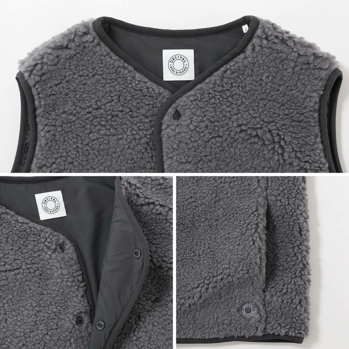 ORCIVAL オーシバル ラウンドネックベスト ボアフリース【ウィメンズ