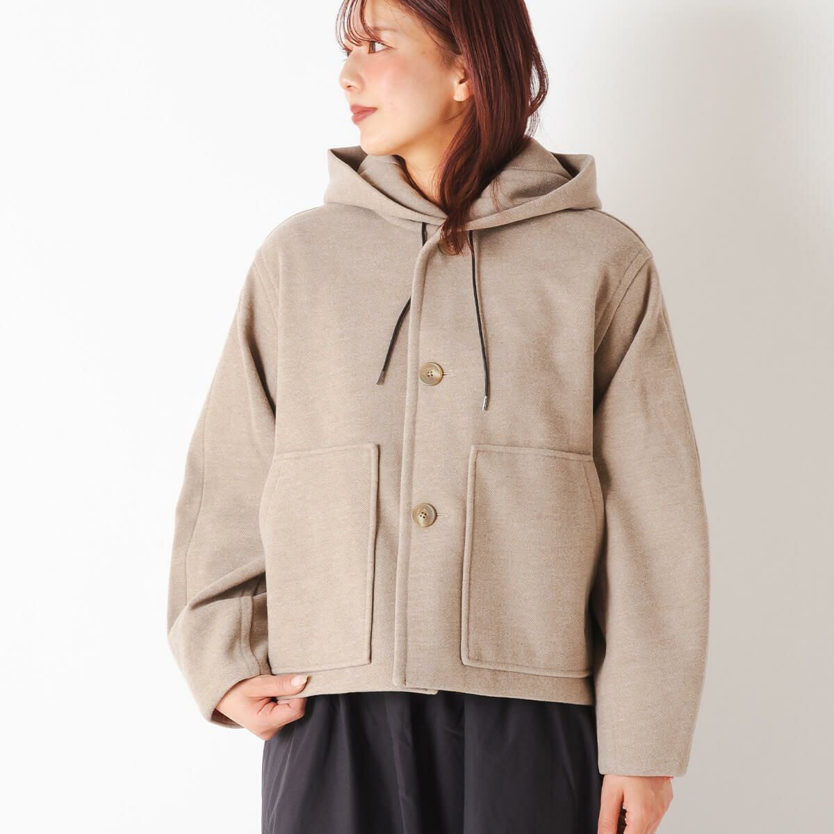 ORCIVAL オーシバル フーデッドブルゾン ブリティッシュツイードルック