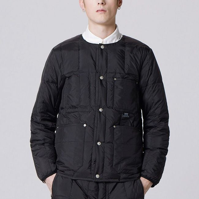 TAION タイオン ミリタリーWジップクルーネックダウンジャケット ユニ