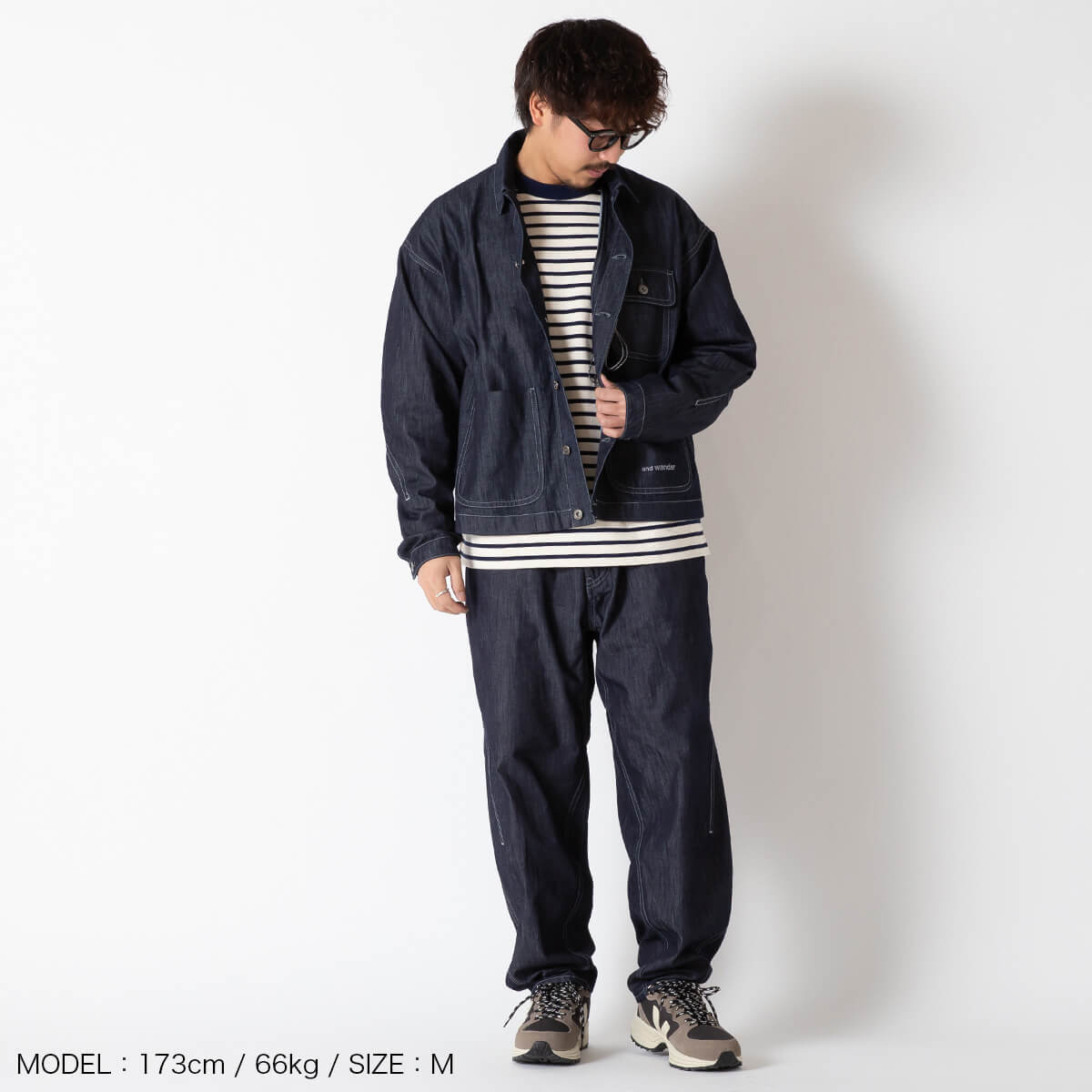 and wander アンドワンダー ドライイージーデニムシャツジャケット