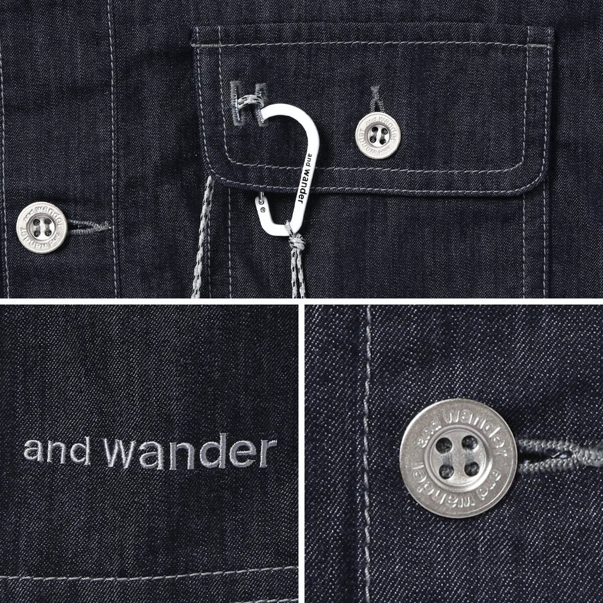 and wander アンドワンダー ドライイージーデニムシャツジャケット