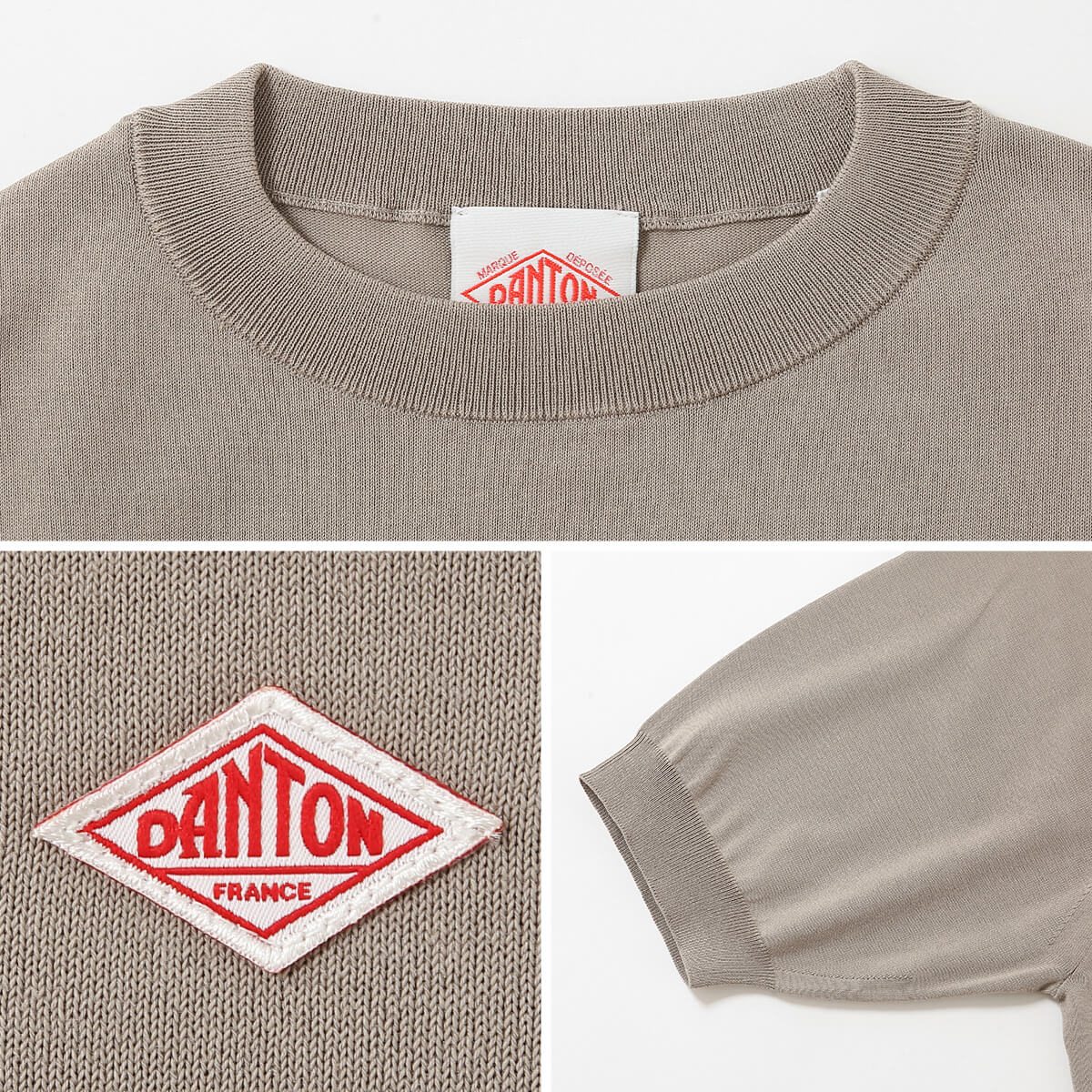 DANTON ダントン ハーフスリーブクルーネック ジャージニット