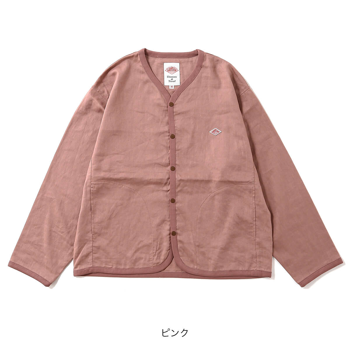 DANTON ダントン シャツカーディガン リネンポリエステルクロス