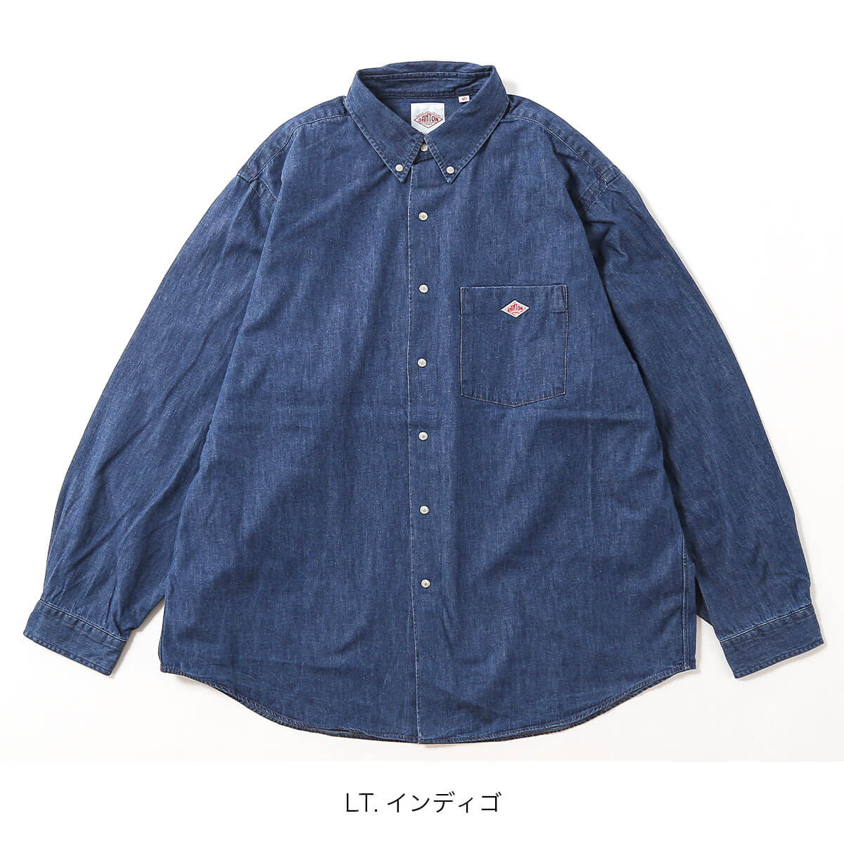 DANTON ダントン ドットボタンB.D.シャツL/S デニムダンガリー メンズ