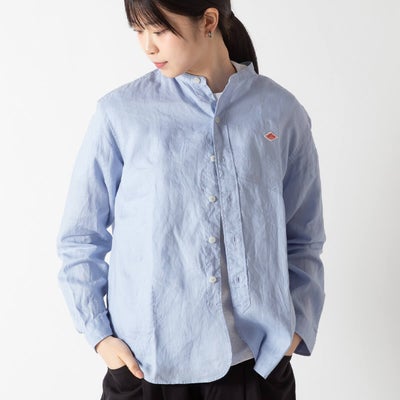 DANTON ダントン バンドカラーシャツL/S リネンクロス【ウィメンズ 