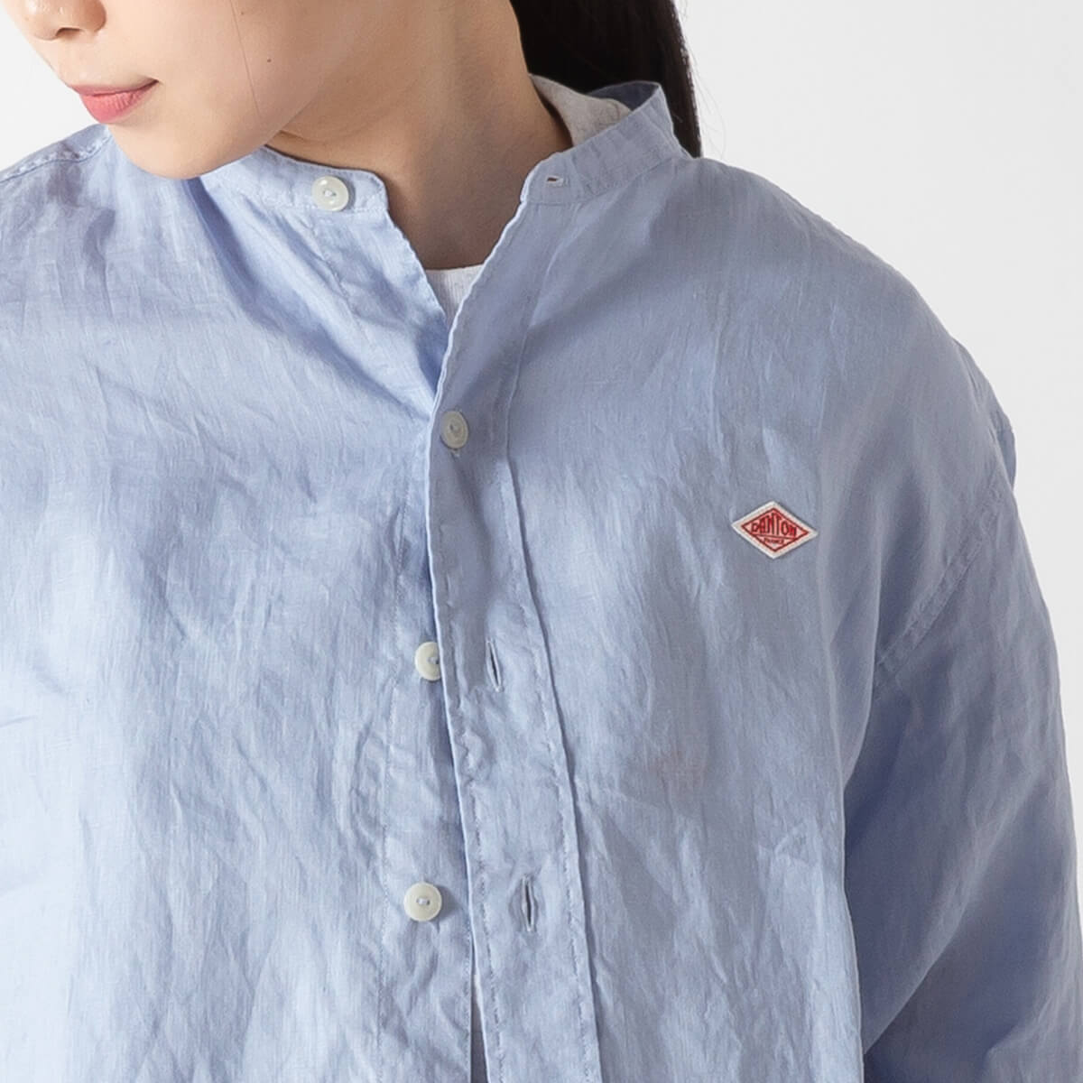 DANTON ダントン バンドカラーシャツL/S リネンクロス【ウィメンズ