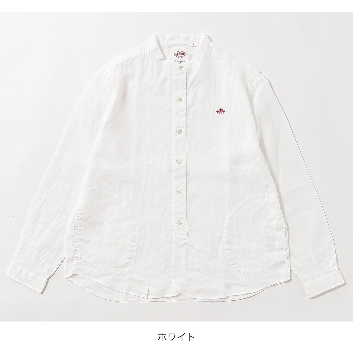 DANTON ダントン バンドカラーシャツL/S リネンクロス【ウィメンズ