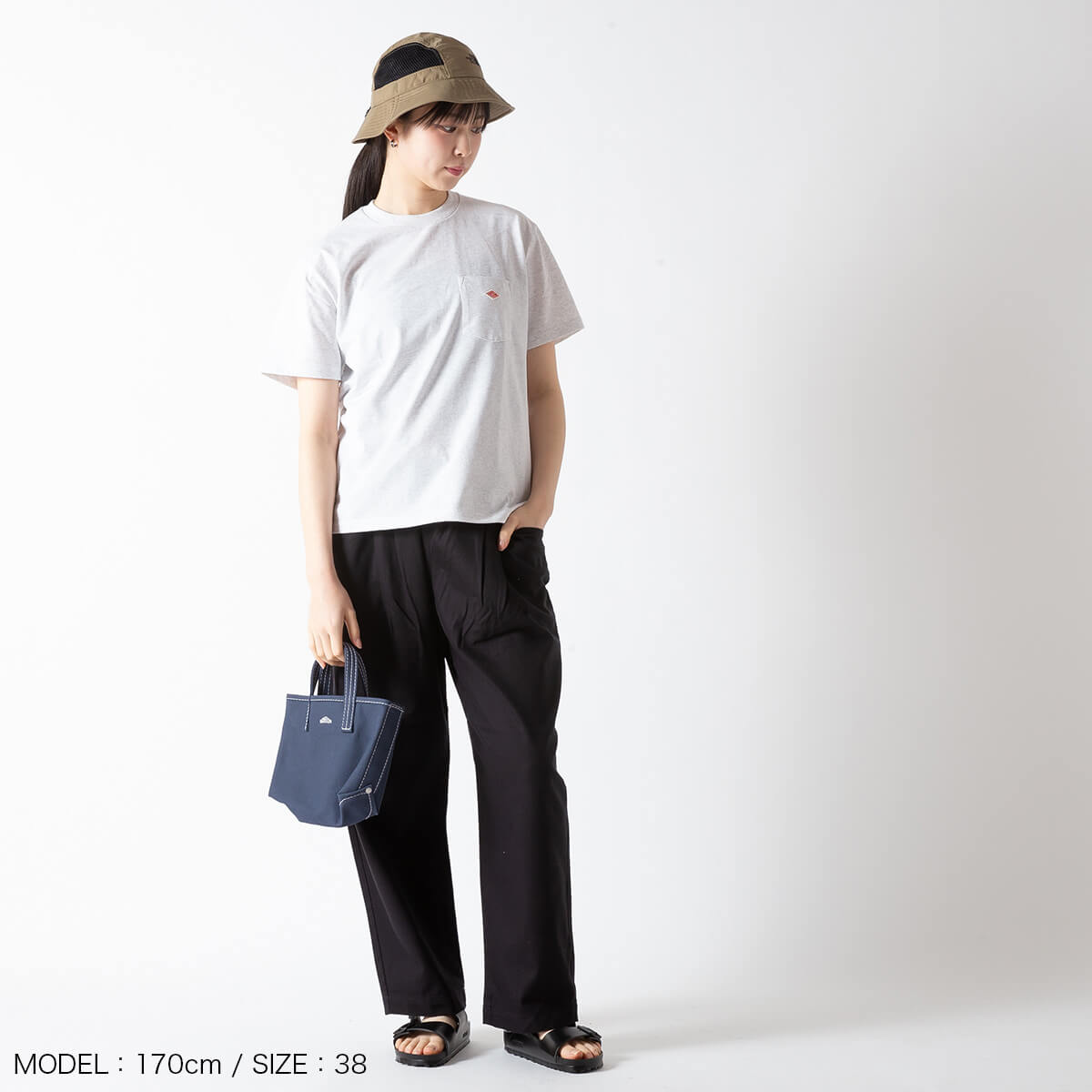 DANTON ダントン タックパンツ ルーズチノクロス【ウィメンズ