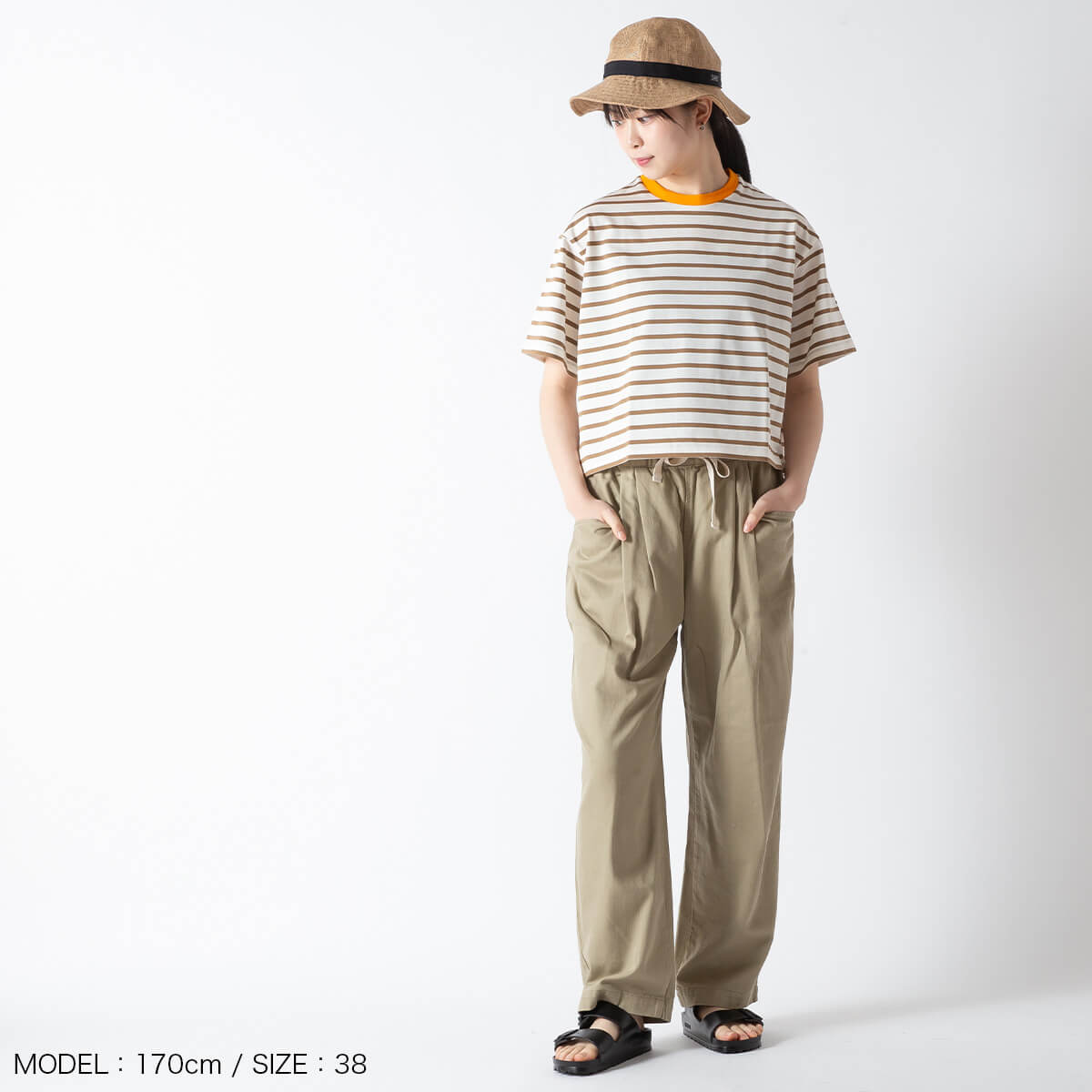 DANTON ダントン タックパンツ ルーズチノクロス【ウィメンズ