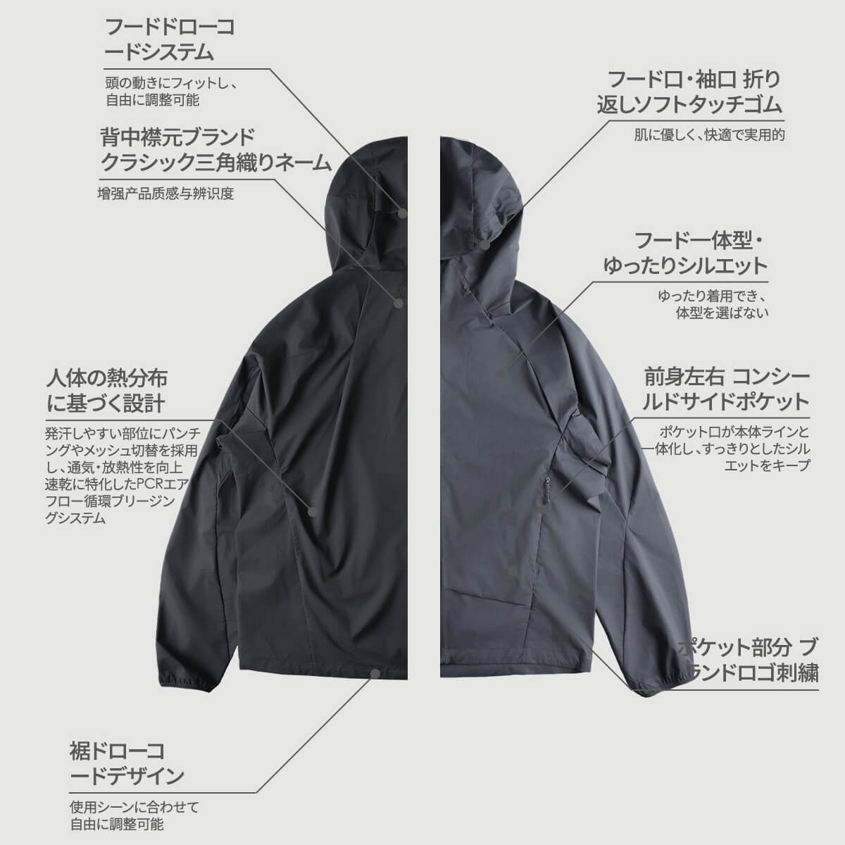 BLUE MONTE ブルーモンテ マイクロフトフード付きUVカットジャケット