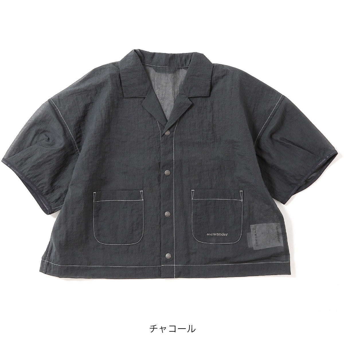 and wander アンドワンダー シアーリップストップSSシャツ【ウィメンズ