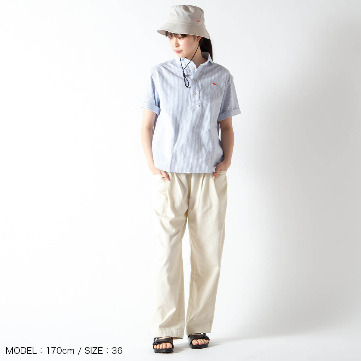 DANTON ダントン ラウンドカラーP.OシャツS/S オックスフォード