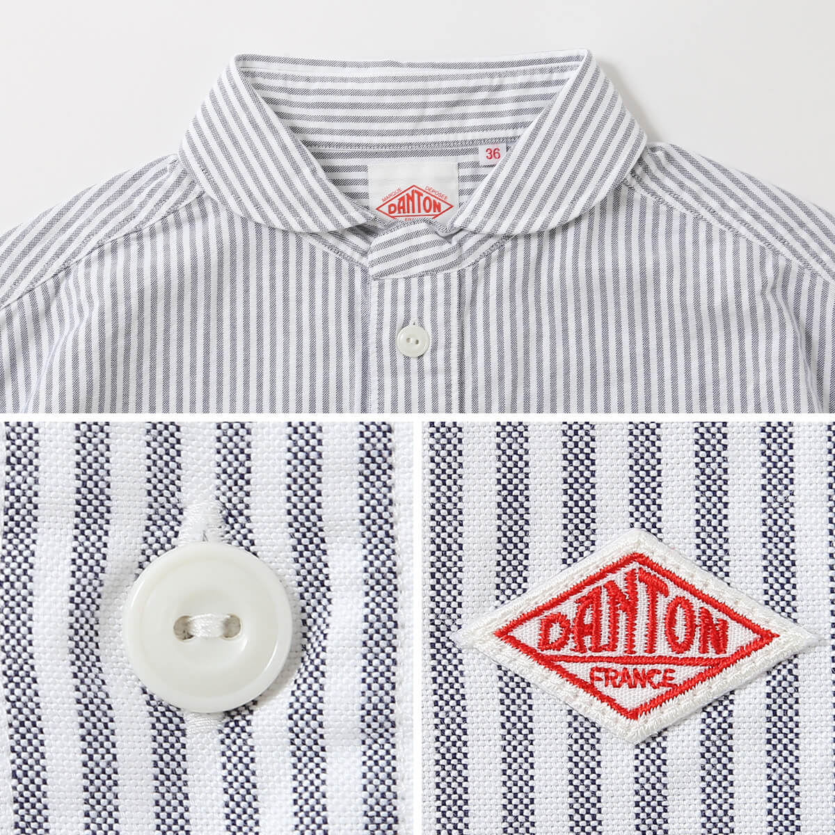 DANTON ダントン ラウンドカラーP.OシャツS/S オックスフォード