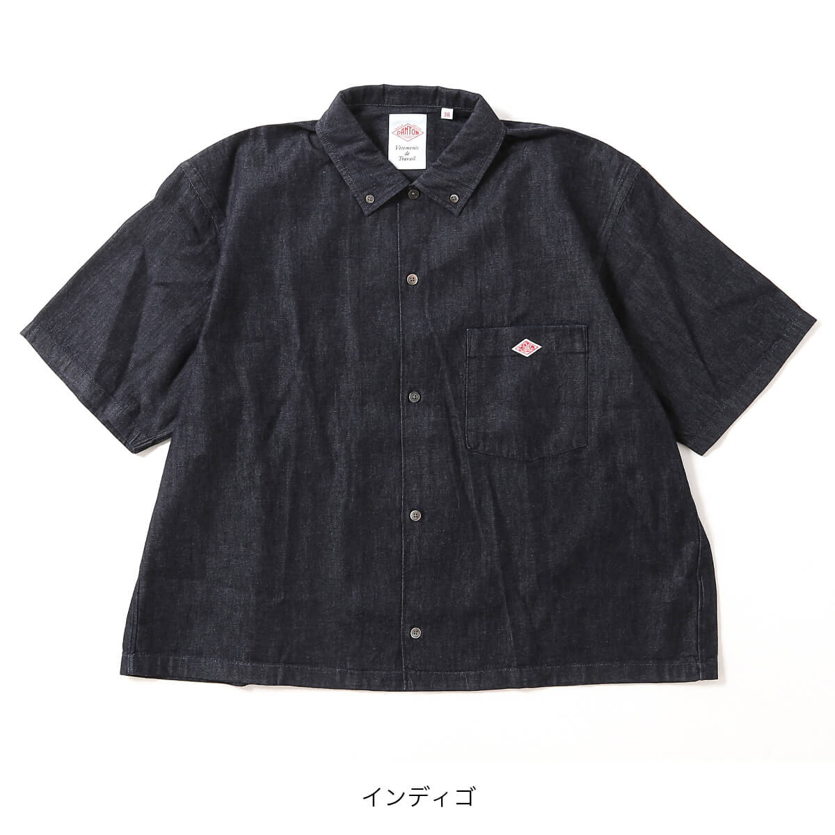 DANTON ダントン B.D.ショートシャツS/S デニムダンガリー【ウィメンズ