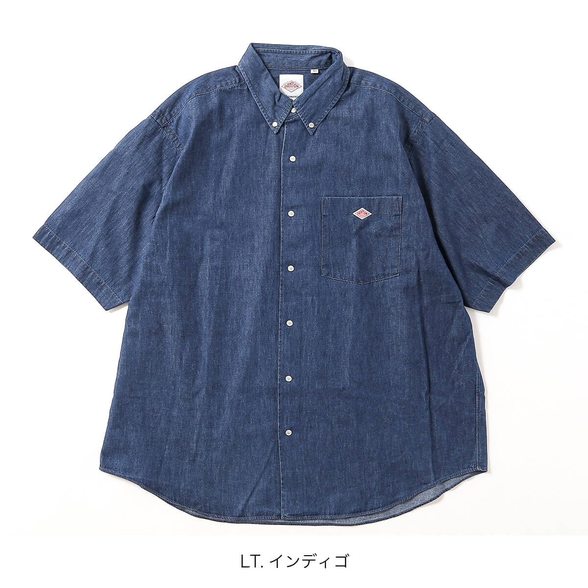 DANTON ダントン ドットボタンB.D.シャツS/S デニムダンガリー メンズ