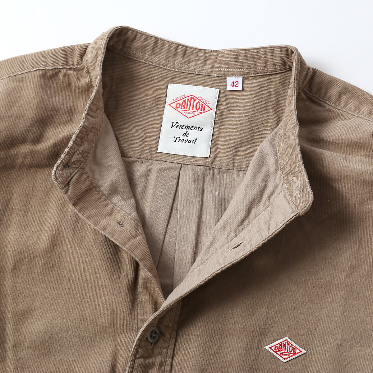 DANTON ダントン バンドカラーシャツL/S 21ウェルコーデュロイ メンズ